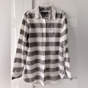 Grey White Striped Buttondown